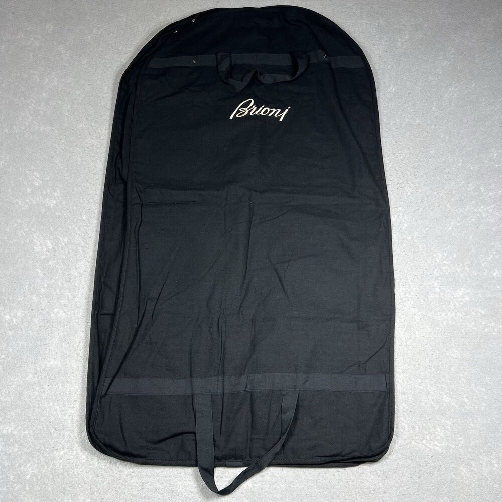 Authentic Brioni Garment Bag Black with White Stitched Logo 44" by 23"